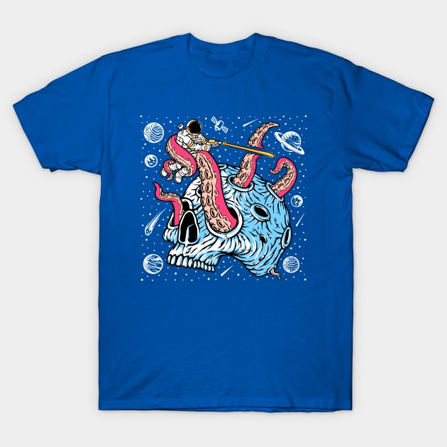 Space Skull Battle T-Shirt by machmigo